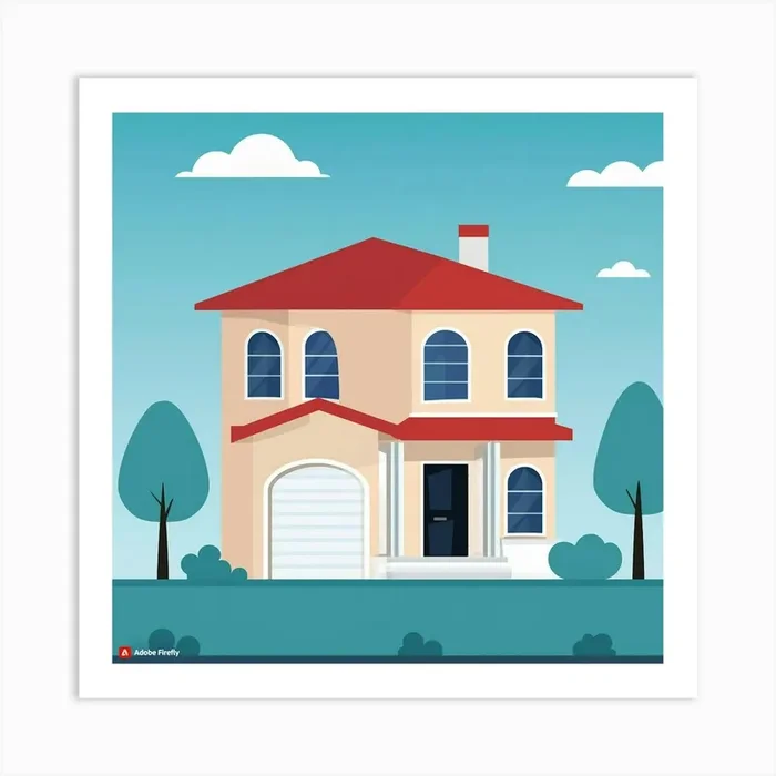 House On A Hill Art PrintAN by Abdul Nasir