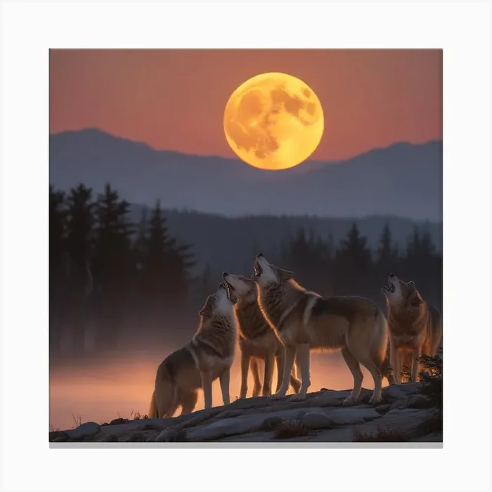 Howling Wolves Canvas PrintA by AHunter98