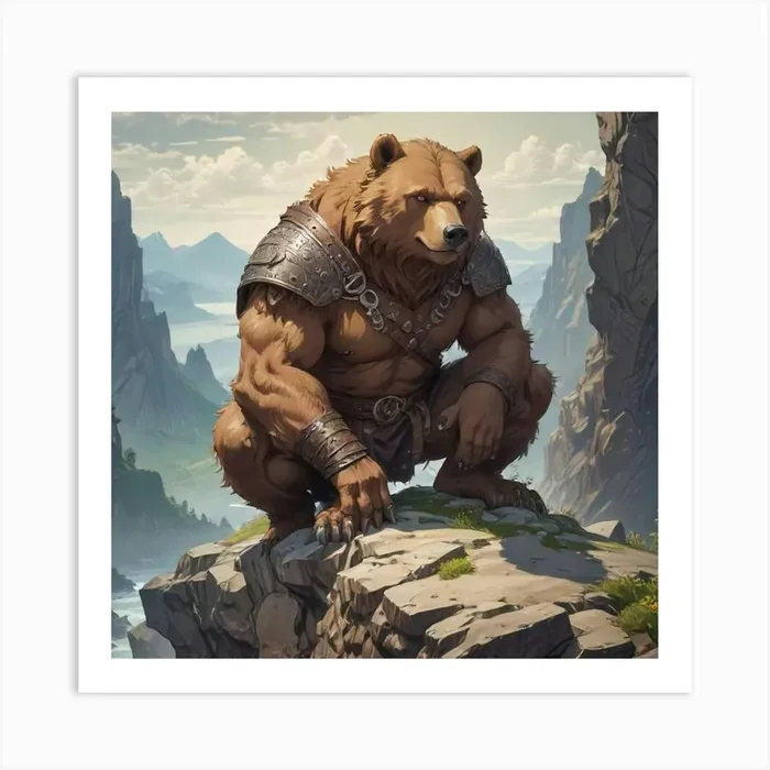 Humble Warrior Bear Art Print by Bjorn GKS