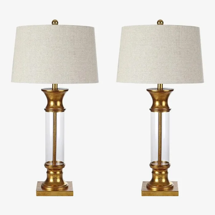 Hunter LED Table Lamps – Gold – Metal / Glass – Set of 2 by JONATHAN Y