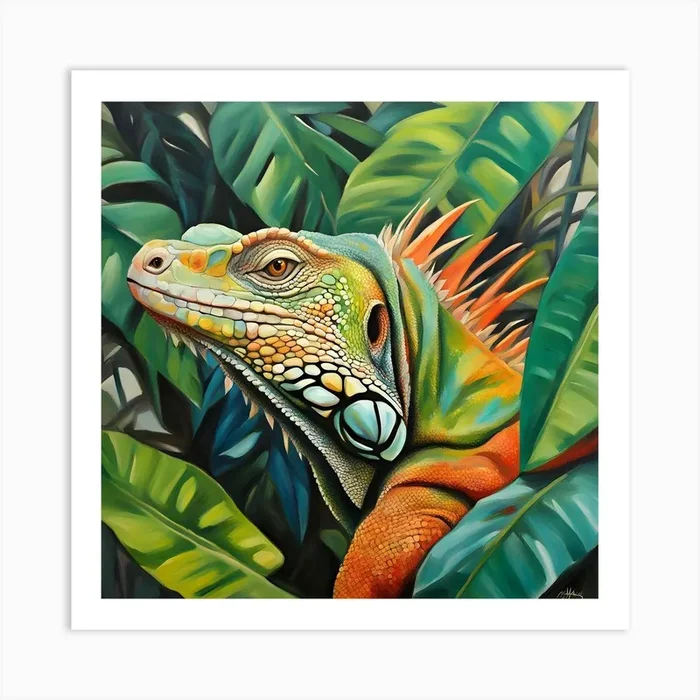 Iguana 1 Art Print by Hassan Rehman