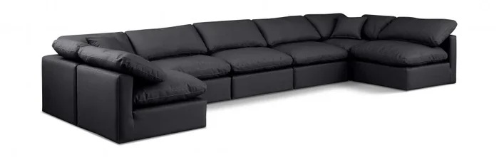 Indulge 175 ” Vegan Leather Upholstered 7pc. Modular Sectional