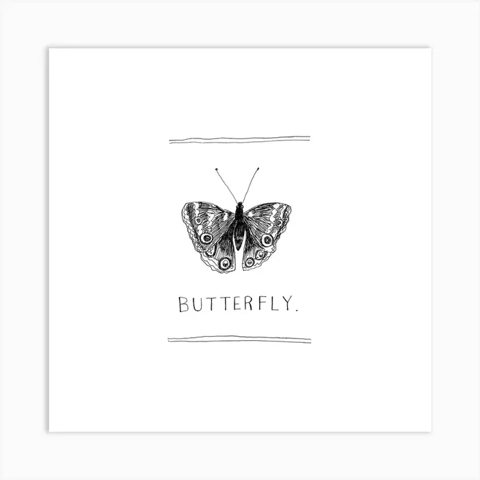 Ink Butterfly Art Print by Celia Agnes