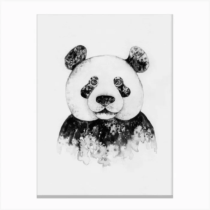 Ink Panda Canvas Print by Baldy and the Fidget
