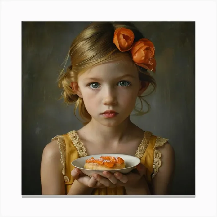 Innocence and Confection. Image of Childhood Innocence. Canvas Print by David Miller