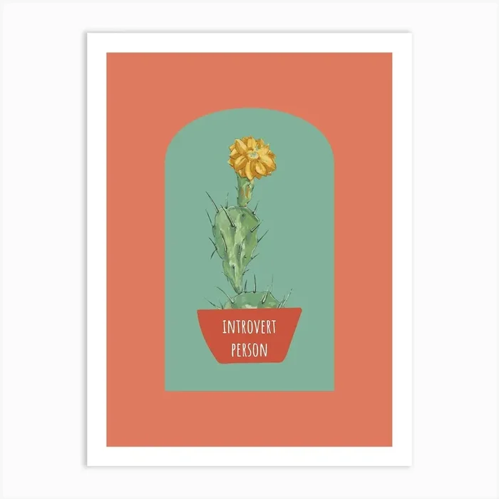 Introvert Cactus Art Print by Lady Humaira