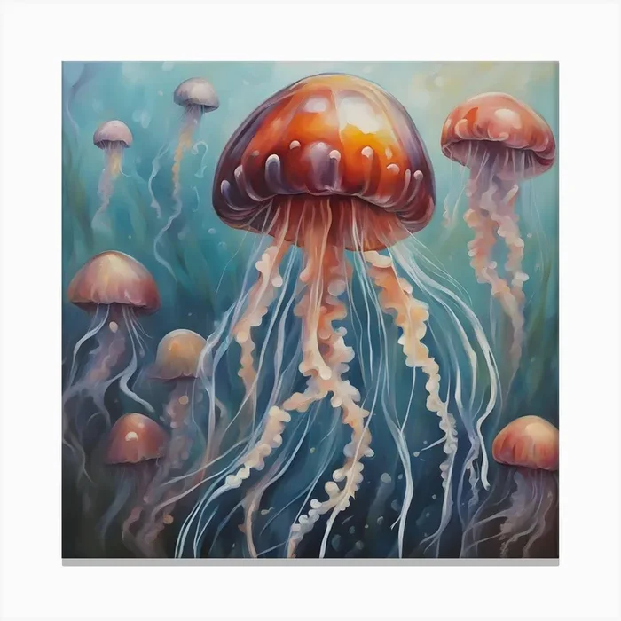 Jellyfish 1 Canvas Print by Hassan Rehman