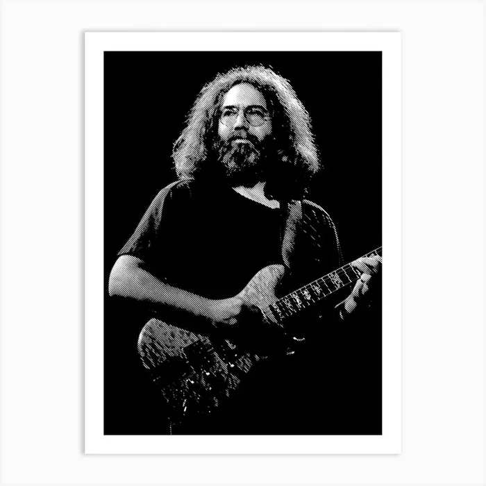 Jerry Garcia Line Art Art PrintAB by Andika Bahtiar
