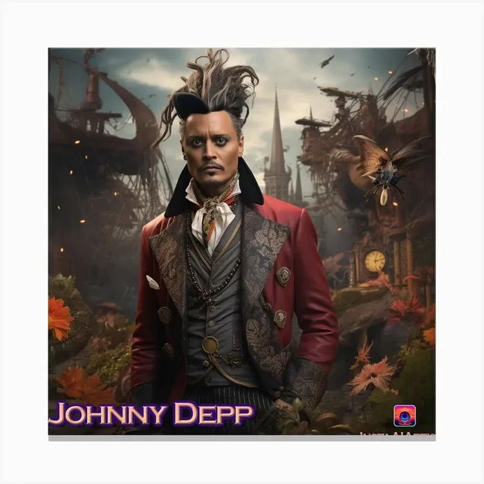 Johnny Depp Canvas Print by Creating professional oil paintings out of any small idea