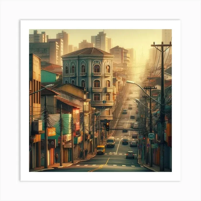 Jose Machado st, Catanduva – SP Brazil Art PrintB by Boycesi