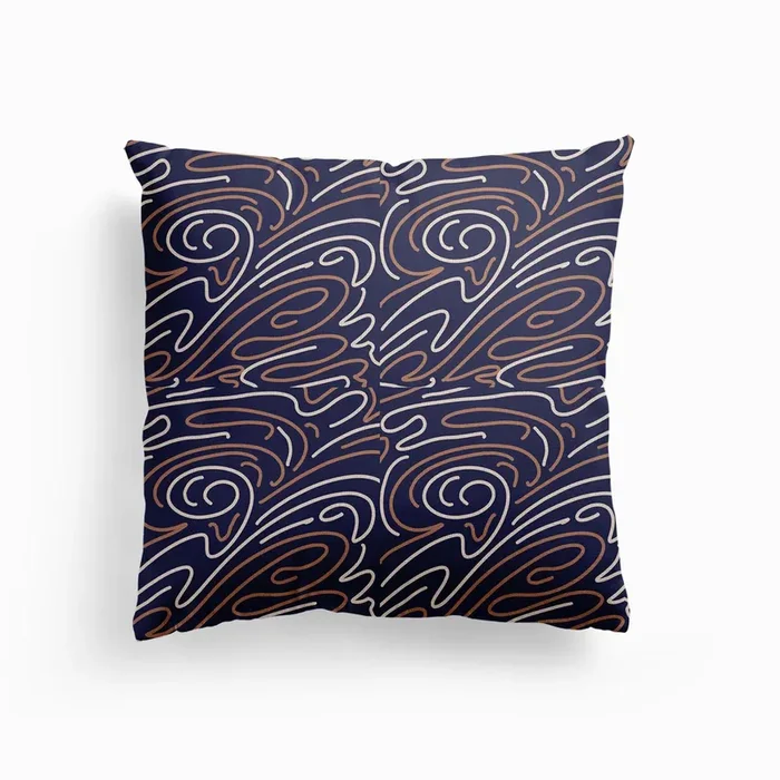 Jumble Lines Canvas Cushion by Mitalim Designs