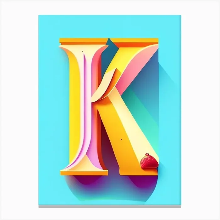 K, Letter, Alphabet Pop Art Matisse Canvas PrintAA by Artful ABCs