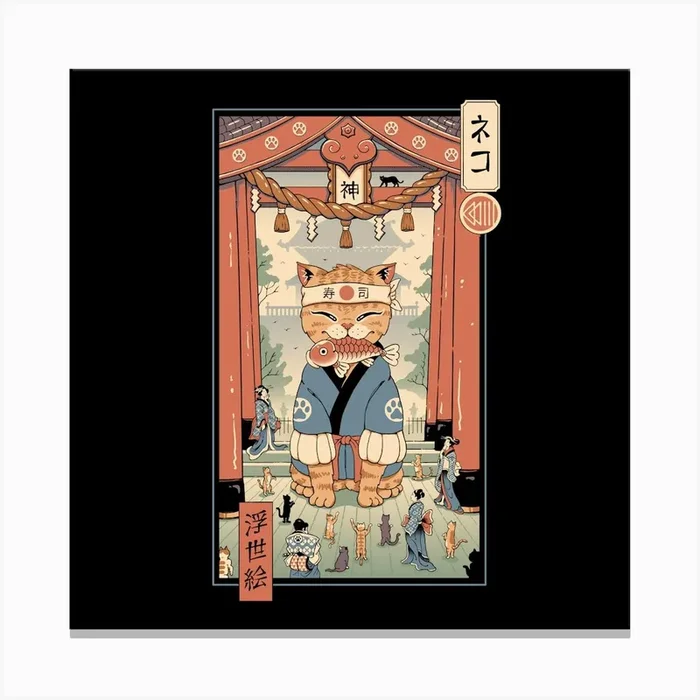 Kami Meowster Cat Canvas Print by Vincent Trinidad Art