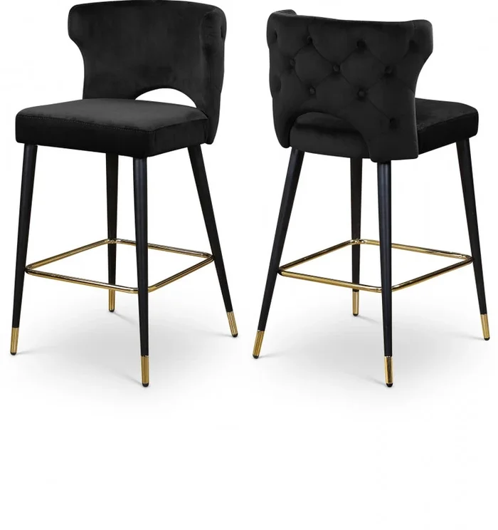 Kelly Velvet Upholstered Counter Stool