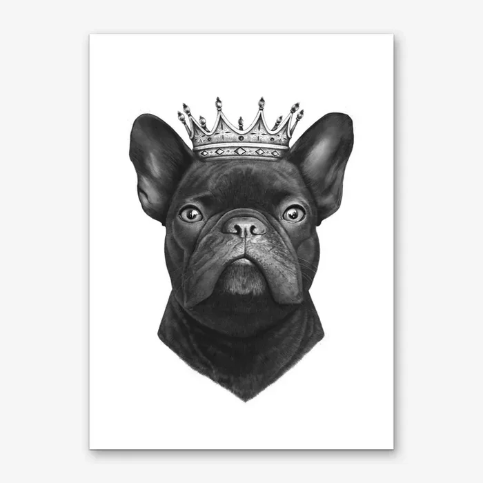 King French Bulldog Art Print by Valeriya Korenkova
