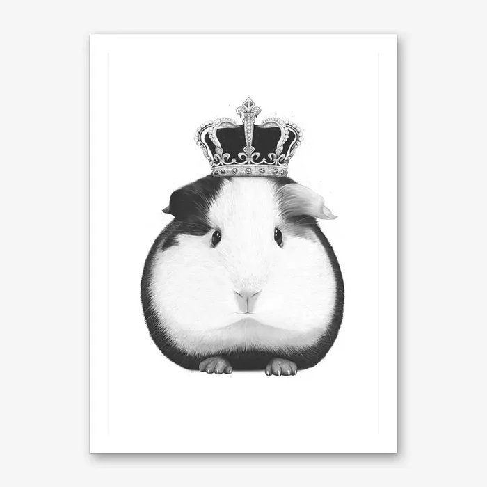 King Guinea Pig Art Print by Valeriya Korenkova
