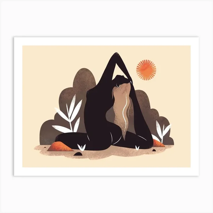 King Pigeon Pose Art Print by Emily Dayson