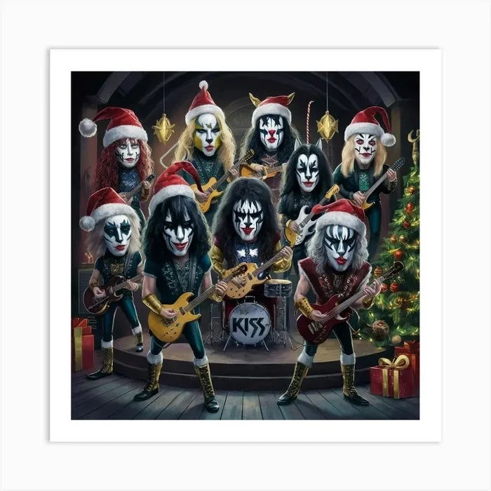 Kiss Christmas Art Print by BubblyKouch