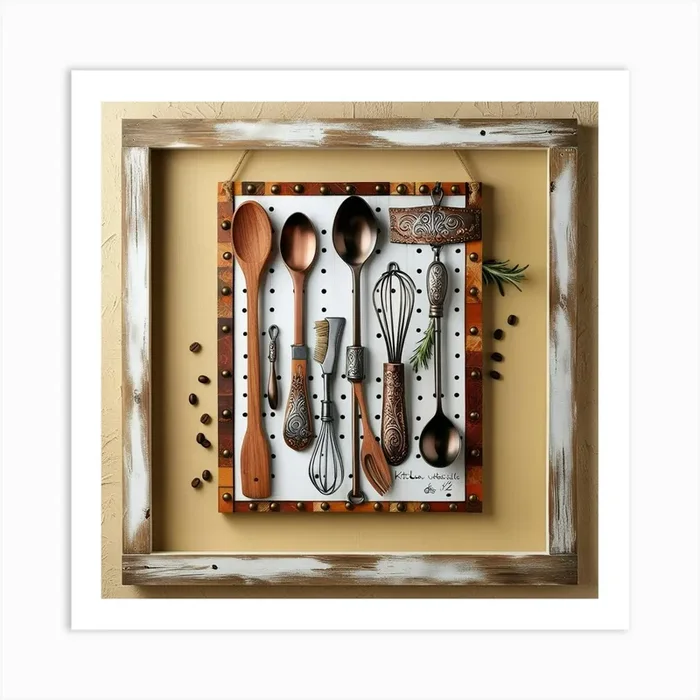 Kitchen Utensils 1 Art Print by Akki art