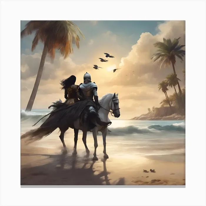 Knights On Horseback Canvas Print by Fares