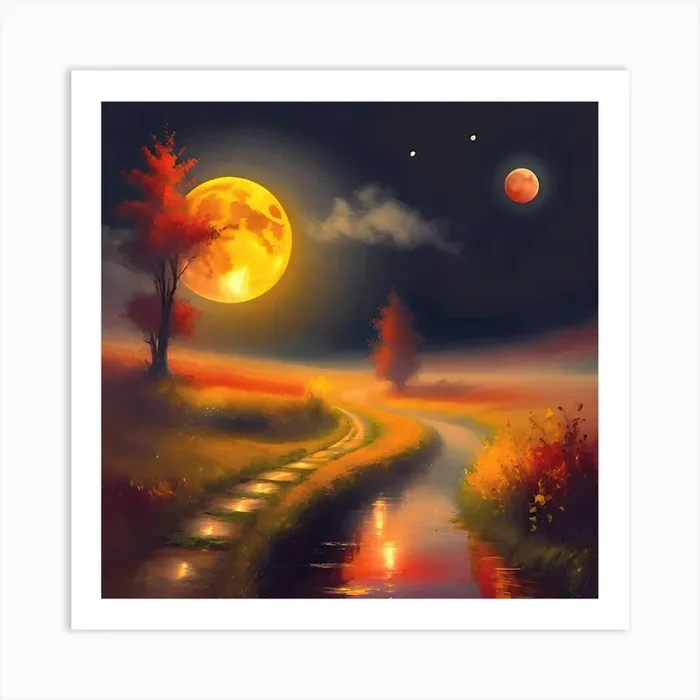 La luna e marte Art PrintF by Fulcanelli
