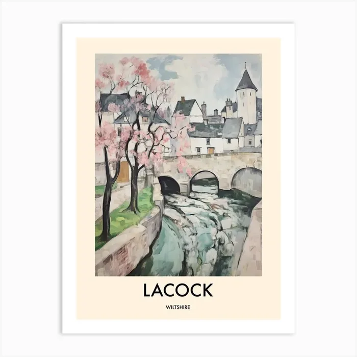 Lacock (Wiltshire) Painting 4 Travel Poster Art Print by Frost and Flannel
