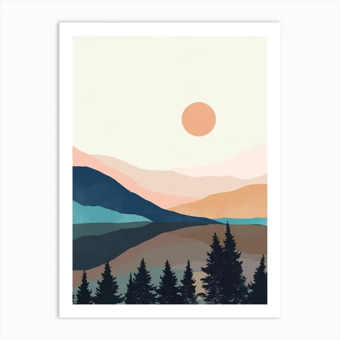 Landscape Painting Art Print by BlissPrintStudios
