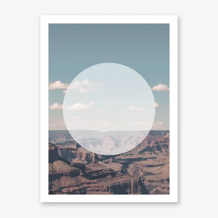 Landscapes Circular 1 Grand Canyon Art Print by Mania Print Collection