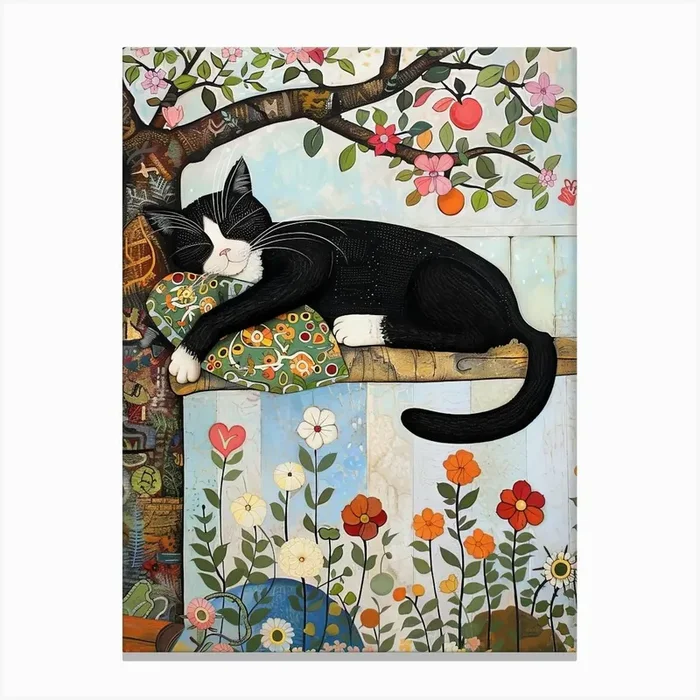 Lazy Cat Canvas Print by Amanda Moore
