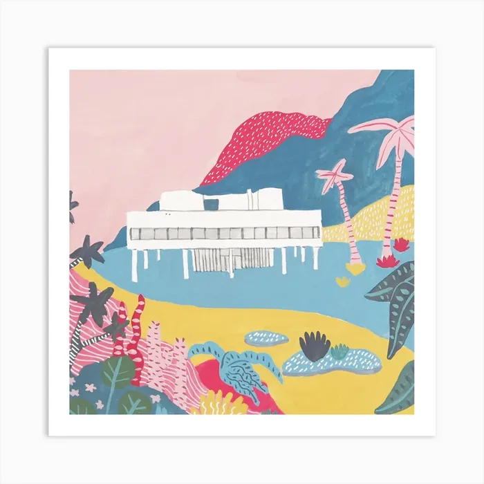 Le Corbusier Villa Savoye Square Art Print by Claudia Melchor