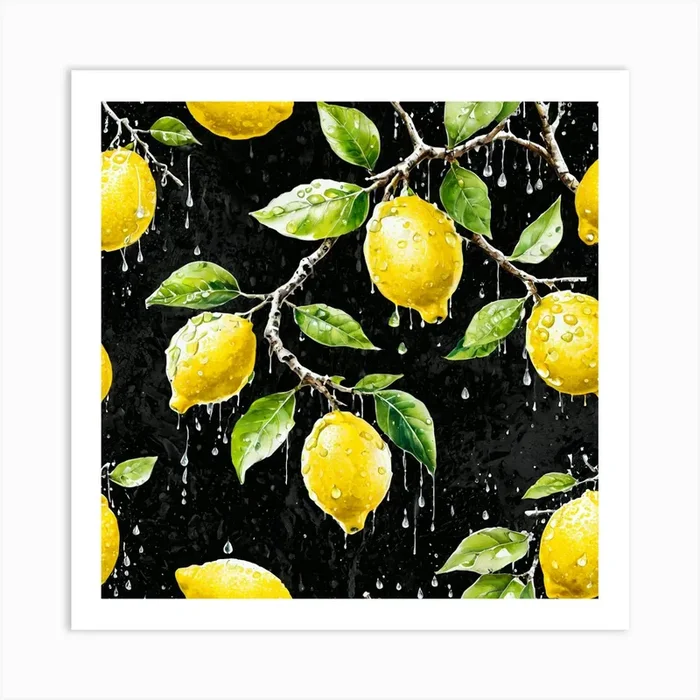 Lemon art 4 Art Print by FATSLIM