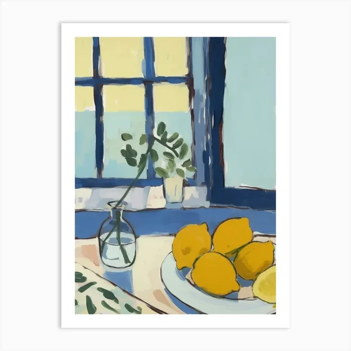 Lemons By The Window Art Print by Lara’s Wonderland