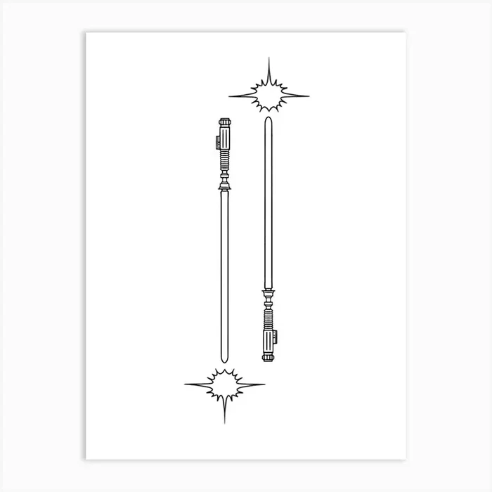 Lightsabers Illustration Art Print by JDuke Illustrations