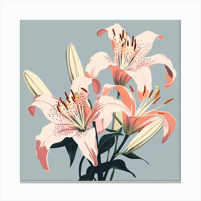 Lilies Canvas PrintUK by unaiza kaleem