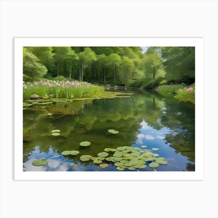 Lily Pond Art PrintWG by wael gomaa