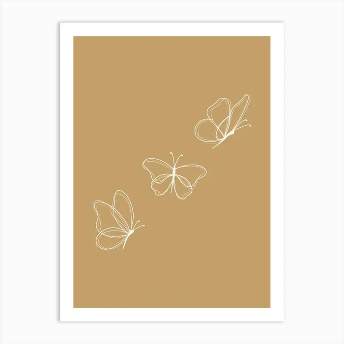 Line Art Butterflies Art Print by DecemberSeven