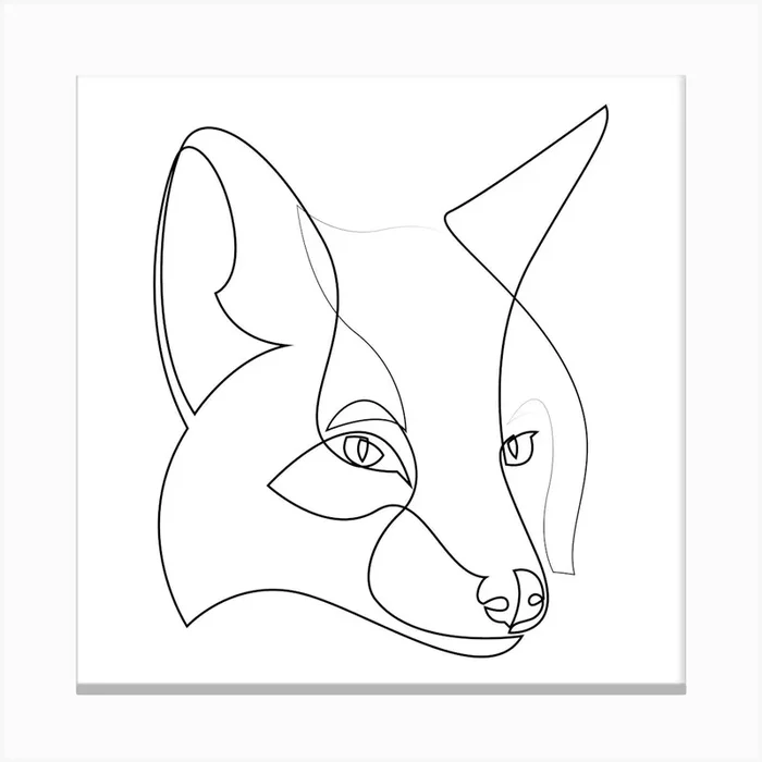 Linear Fox Canvas Print by Addillum