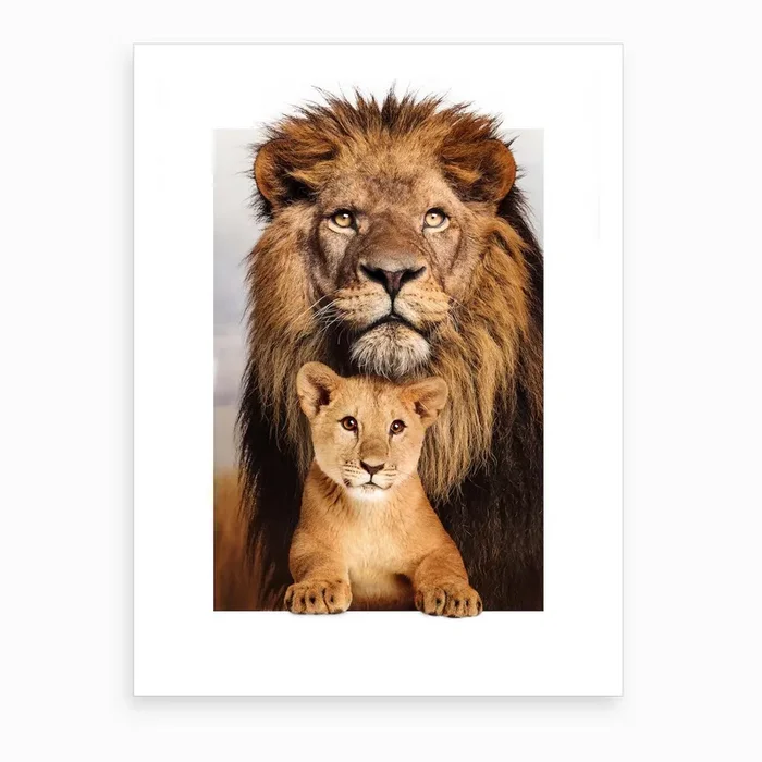 Lion Family Art Print by Jonas Loose Kids