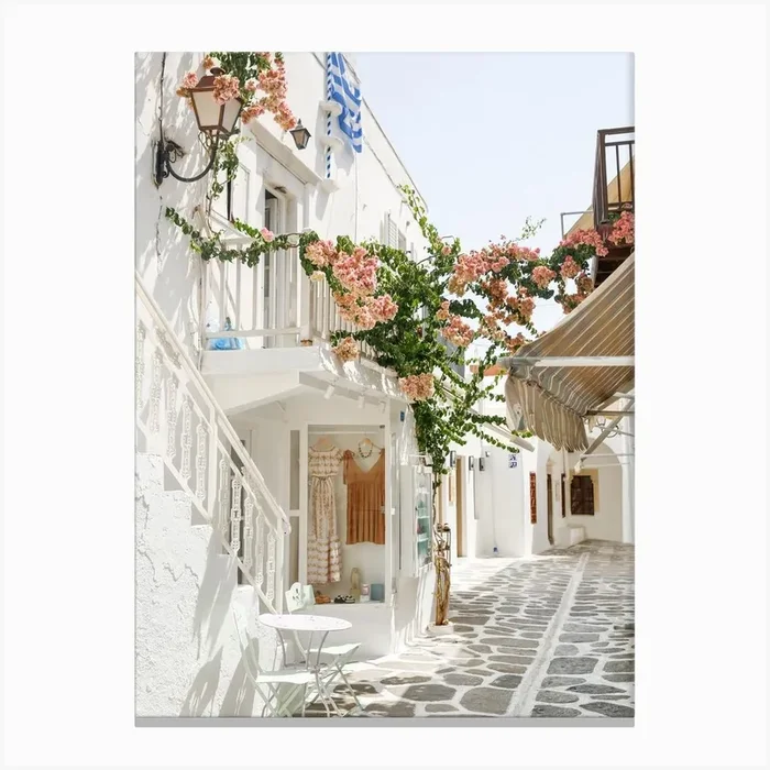 Little Streets Of The Greek Islands Canvas Print by Victoria’s Stories