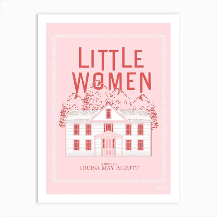 Little Women | Pink Book Lover Art Art PrintKS by Kitty Strand