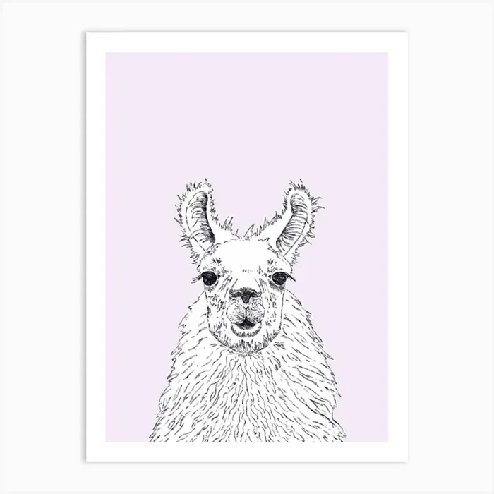 Llama Art PrintD by DaphneRosa
