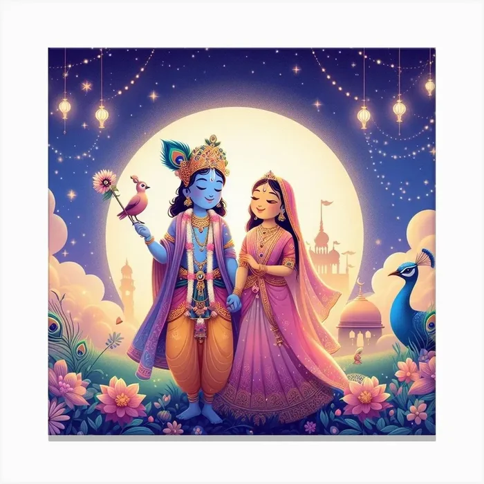 Lord Radhe Krishna Canvas PrintED by Exclusive Designs