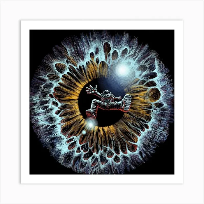 Lost In Your Eye Cosmic Square Art Print by Aliriza Cakir