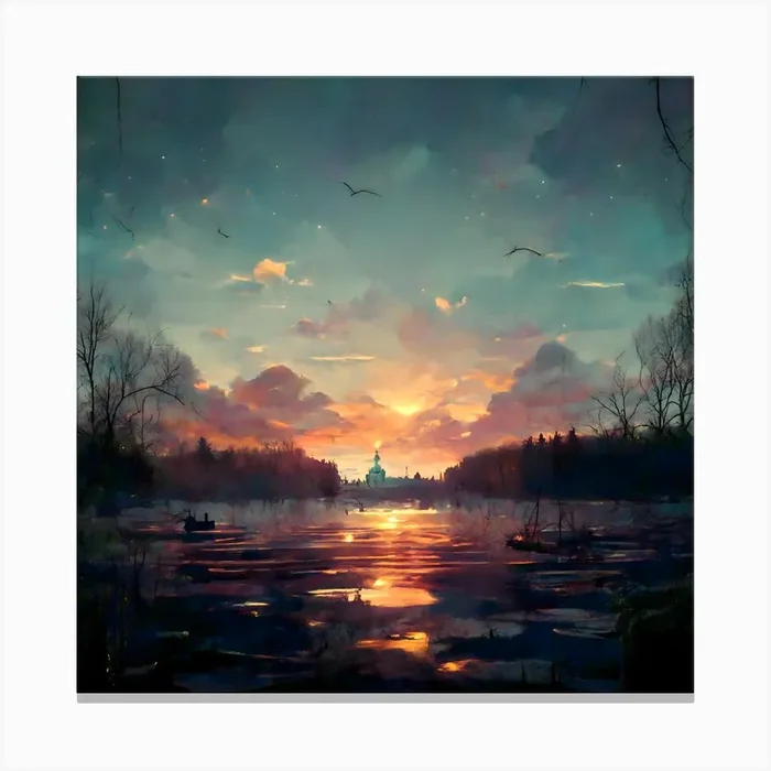 Luminous Tranquility Canvas Print by DigitalDoodle