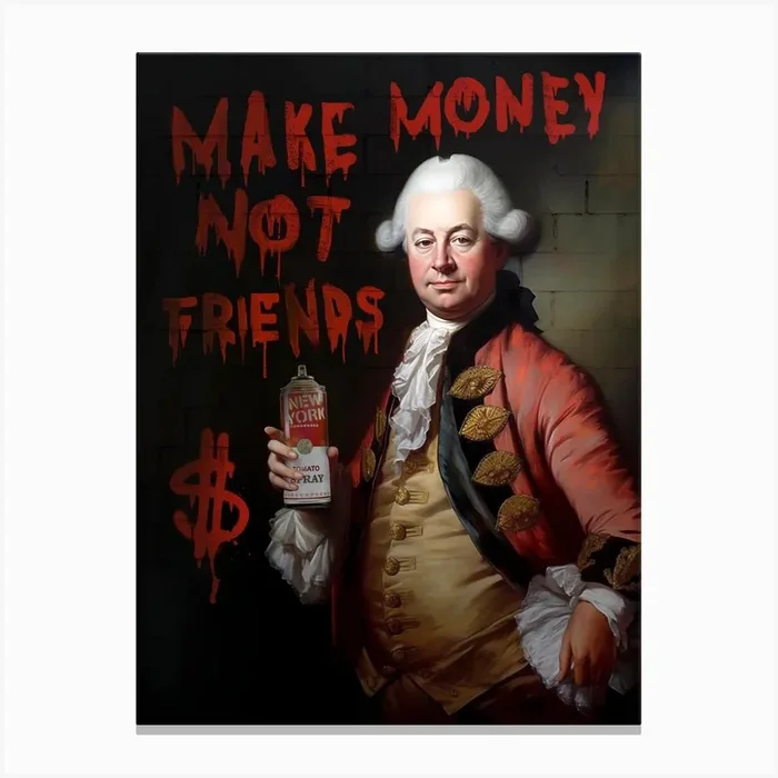 Make Money Not Friends Canvas Print by Dikhotomy