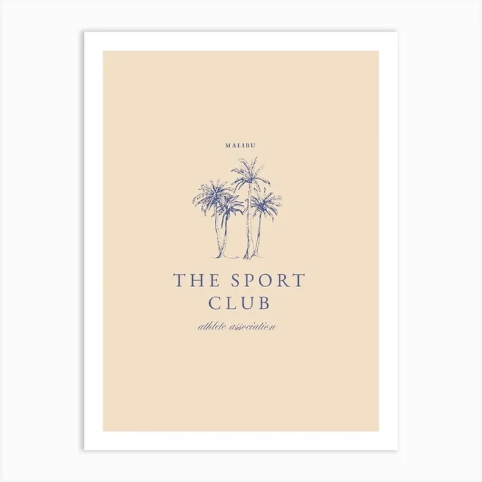 Malibu Sport Club Art Print by Lara’s Wonderland