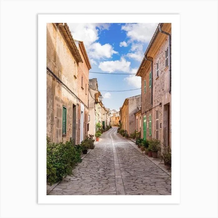 Mallorca Spain Narrow Street In The Old Town Art Print by imagine