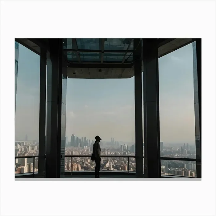 Man Looking Out Of A Window Canvas PrintM by Mahir76