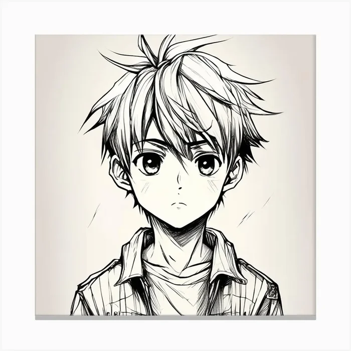 Manga Boy Canvas PrintH by Hakan