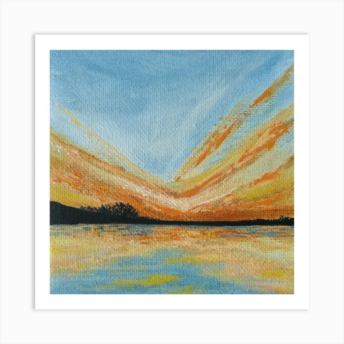 Marigold Sky Square Art Print by Art by Punam
